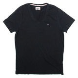 HILFIGER DENIM Mens T-Shirt Black V-Neck M
