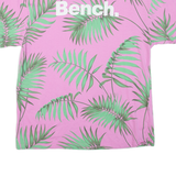 BENCH Tropical Mens T-Shirt Pink Crew Neck S