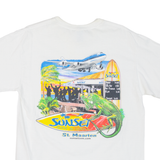 GILDAN Sunset Lizard Chameleon Mens T-Shirt White Crew Neck M