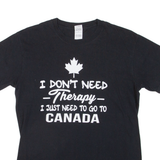 GILDAN Canada Mens T-Shirt Black Crew Neck M