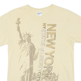 GILDAN New York Mens T-Shirt Yellow USA Crew Neck S