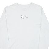 KARL KANI Mens T-Shirt White Long Sleeve Crew Neck M
