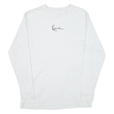 KARL KANI Mens T-Shirt White Long Sleeve Crew Neck M