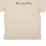 COLUMBIA Mens T-Shirt Beige Crew Neck L