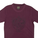 GUESS Slim Fit Womens T-Shirt Maroon Crew Neck M