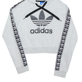 ADIDAS Cropped Womens Grey Hoodie UK 10