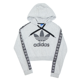 ADIDAS Cropped Womens Grey Hoodie UK 10