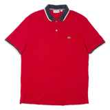 LACOSTE Mens Polo Shirt Red XS