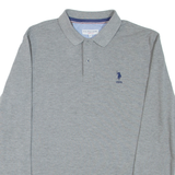 U.S. POLO ASSN Mens Polo Shirt Grey Long Sleeve M
