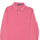 POLO RALPH LAUREN Custom Slim Fit Mens Polo Shirt Pink Long Sleeve L