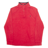 POLO RALPH LAUREN Boys Jumper Red 1/4 Zip Tight Knit L
