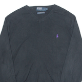 POLO RALPH LAUREN Mens Jumper Black 1/4 Zip Tight Knit XL