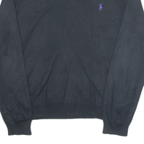 POLO RALPH LAUREN Mens Jumper Black 1/4 Zip Tight Knit XL