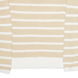 TOMMY HILFIGER Mens Patterned Jumper Beige Striped Tight Knit L