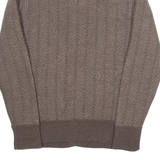 POLO RALPH LAUREN Mens Jumper Brown Roll Neck Tight Knit L