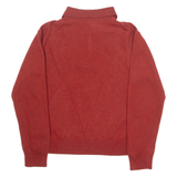 LACOSTE Mens Jumper Orange Collared Tight Knit XS