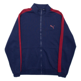 PUMA Full Zip Mens Sweatshirt Blue High Neck XL