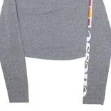 ELLESSE Cropped Womens Sweatshirt Grey 1/4 Zip S
