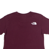 THE NORTH FACE Cropped Mens T-Shirt Maroon Crew Neck XS