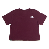 THE NORTH FACE Cropped Mens T-Shirt Maroon Crew Neck XS