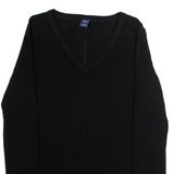GAP Womens T-Shirt Black Long Sleeve V-Neck M