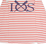 JOULES Striped Womens T-Shirt White Long Sleeve Crew Neck UK 10