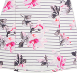 JOULES Striped Floral Womens T-Shirt White Long Sleeve UK 10
