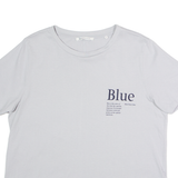 TOM TAILOR Blue Womens T-Shirt Grey Crew Neck M