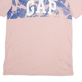 GAP Tropical Print Mens T-Shirt Pink Crew Neck S