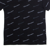 CHAMPION Mens T-Shirt Black Crew Neck S