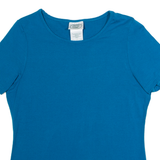 LAURA ASHLEY Womens T-Shirt Blue Viscose M