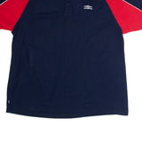 UMBRO Mens Polo Shirt Blue Colourblock 2XL