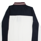 CREW CLOTHING Rugby Mens Polo Shirt White Colourblock Long Sleeve S