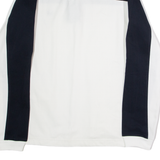 CREW CLOTHING Rugby Mens Polo Shirt White Colourblock Long Sleeve S