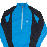 CRANE Cycling Mens Jersey Blue Long Sleeve 1/2 Zip S
