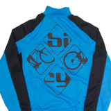 CRANE Cycling Mens Jersey Blue Long Sleeve 1/2 Zip S