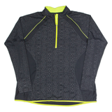 M&S Fitness Womens Jersey Black Long Sleeve 1/4 Zip XL