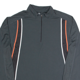 CRANE Fitness Mens Jersey Grey Long Sleeve 1/4 Zip M