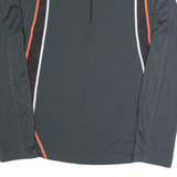 CRANE Fitness Mens Jersey Grey Long Sleeve 1/4 Zip M