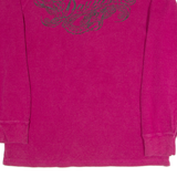 HARLEY DAVIDSON Womens Biker T-Shirt Pink Long Sleeve Button Neck L