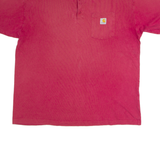 CARHARTT Mens T-Shirt Red Button Neck XL