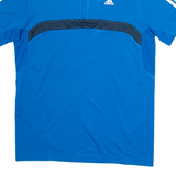 ADIDAS Mens T-Shirt Blue 1/4 Zip M