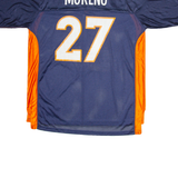 REEBOK Denver Broncos 27 Mens Football Shirt Jersey Blue USA V-Neck Nylon XL