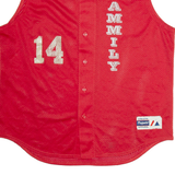 MAJESTIC Fammily 14 Mens Football Shirt Jersey Red Sleeveless USA V-Neck XL