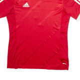 ADIDAS Mens Football Shirt T-Shirt Red V-Neck M