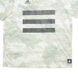ADIDAS Mens T-Shirt Grey V-Neck M