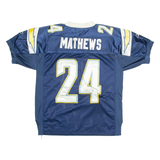 REEBOK 24 Chargers Mens Jersey Blue USA V-Neck L