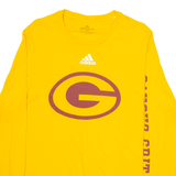 ADIDAS Green Bay Packers Mens T-Shirt Yellow Long Sleeve USA M