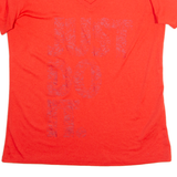 NIKE Womens T-Shirt Red V-Neck L