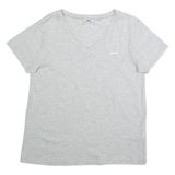 SLAZENGER Womens T-Shirt Grey V-Neck M